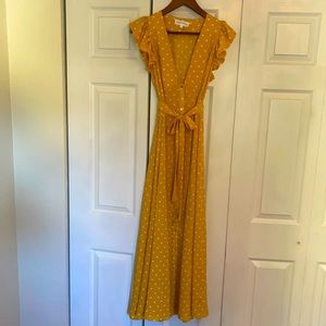 Like new, never been worn, Vici yellow polka dot maxi dress